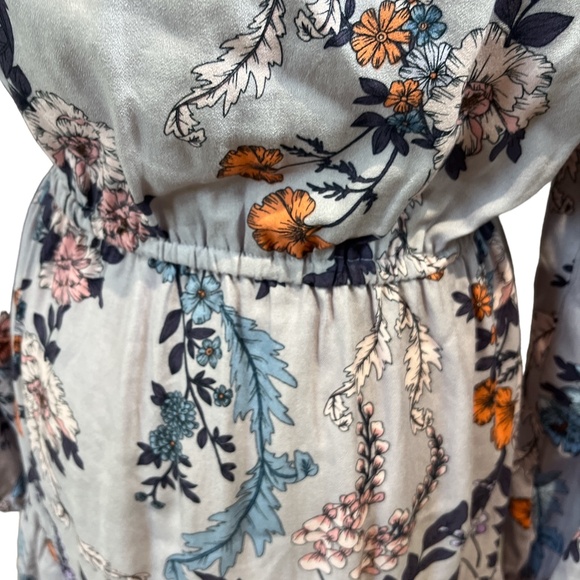 NEW MINKPINK Lavender Love Long Sleeves Floral Dress Size Medium Criss Cross - Picture 6 of 12